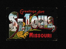 Vtg Greetings from St Louis Missouri Big Letter Linen Postcard 1939 picture