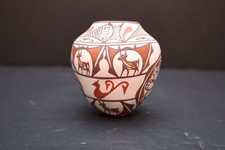 VTG Zuni Pueblo Heart-line Deer Pottery Jar Figural Pictorial Gabriel Paloma Pot picture
