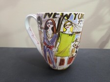 Henri Bendel Stripes NYC New York Style Fashion Girl Bone China Coffee Mug Cup picture