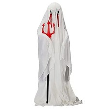 Halloween Animatronic Ghost with Trident - Green LEDS, 4.3ft, for Outdoors picture