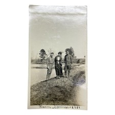 Vtg 1919 Warm Springs Photo Military Uniforms Civilian Dress B&W Snapshot picture