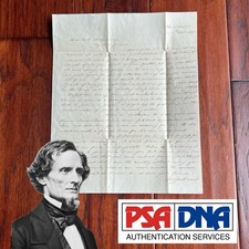 JEFFERSON DAVIS Autograph Letter Signed Confederate Ironclad Lieutenant 1845 PSA picture