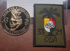 GWOT 3rd Special Forces ODA 3321 Banned patch and Challenge Coin picture