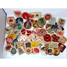 Lot of 50 Random Vintage Beer Coasters Mostly 1970s Mixed Breweriana Bar Decor picture