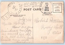 DPO (1894-1919) Rocky Hill Ohio OH Postcard View At Sunset Boats 1908 Antique picture