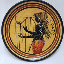 Erato Muse of Love Poetry Ancient Greek Hand Painted Art Grecian Pottery Plate picture