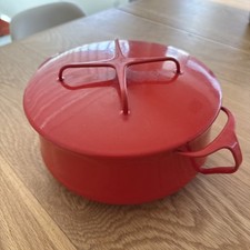 Dansk Kobenstyle Chili Red 2 Qt Enamel Casserole Pot w/ Lid – France – Vintage picture