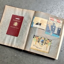 Antique 1930s Scrapbook European Trip Art Deco Paris Italy London Photos Tickets picture