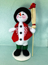 New 2024 Annalee 9 in Christmas Jubilee Snowman w Broom & Cardinal NWT picture