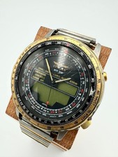 Citizen Wingman A794 Quartz Ana-Digi Pilot World Time Chrono Vintage Watch 40mm picture
