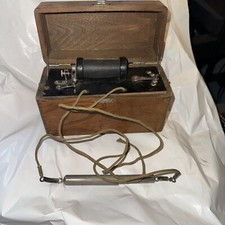 Vintage Wooden Medical Induction Shocking Coil Device Tool Antique Old Box picture