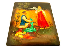 🔥AUTHENTIC USSR MOSCOW OLYMPIC GAMES 1980 FEDOSKINO LACQUER BOX 22K GOLD SIGNED picture
