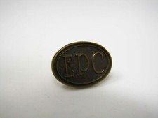 Vintage EPC Logo Lapel Pin Hat Tack Oval Brass Tone Metal Advertising picture