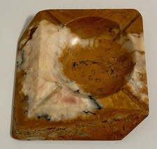 Greek Marble Trapezoid Ashtray MCM Made In Greece Sculpture Vintage Barware picture