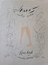 1953 Womens Hanes Knee High Seamless Stockings Legs Cooling system vintage ad picture