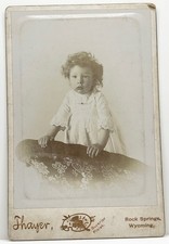 1900s Antique Photo Rock Springs Wyoming Sweet Child Thayer Cabinet Card picture