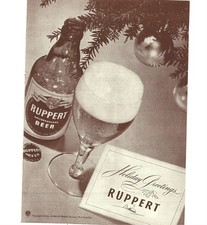 Print Ad Ruppert Knickerbocker Beer Holiday Greetings 1942 Vintage New York picture