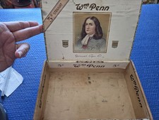 Antique 1920s-30s Wm Penn 5¢ Cigar Box Wood General Cigar Co William Penn picture