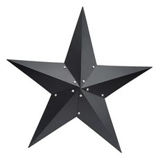 Qobumy 36Inch Large Metal Barn Star-Black Barn Star Outdoor 36