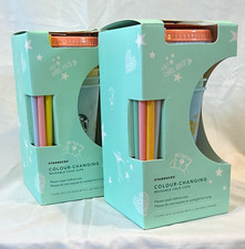 Starbucks Thailand Exclusive Color Changing Reusable Cold Cups 5-Pack 16oz NIB picture