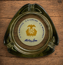 Vintage Matson Lines Glass Ashtray SS Lurline Mariposa Monterey Ocean Liner picture