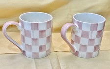 MacKenzie Childs  2 Rosy Check 12 oz. Mugs, NEW picture