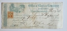 Office of Clark and Company Bankers Trumansburg NY Check Dated 1862 picture