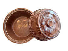Dutch Oven '40s McCoy Pottery Covered Casserole Dish Stoneware Brown picture