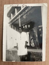 Vintage PHOTO African American Lady Posing Store Front Window Virgil Lee ID'd picture