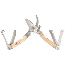 Esschert Design RFS Stainless Steel Garden Multi Tool Ash Wood Leather 2.9