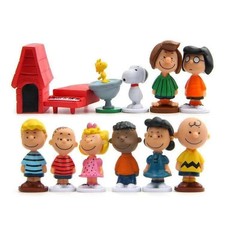Anime Peanuts Snoopy Sally Charlie Woodstock Mini Figure Model Cake Toppers 12pc picture