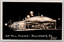 K45/ Bellefonte Pennsylvania RPPC Postcard c20s Air Mail Hangar Airplane 11 picture