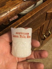2.25” Milk Glass Souvenir Cannon Falls Minn. Eapg Toothpick Holder 1900’s  picture