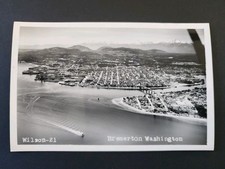 Bremerton, Washington (WA) Puget Sound Harbor Aerial View - RPPC - Unused picture