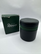 Peterson Avoca Med Travel Tobacco Jar Green Leather Airtight New (Damaged Box) picture