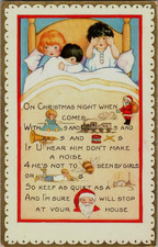Santa Claus Picture Poem Puzzle ~Antique Whitney Rebus Christmas Postcard~s525 picture