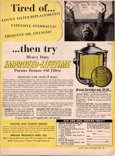 IMPROVED-LIFETIME Oil Filter Vintage 1955 Motor Trend Magazine Print Ad picture