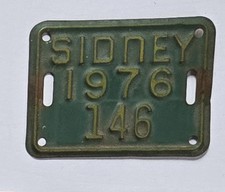 1976 SIDNEY, MONTANA BICYCLE LICENSE PLATE TAG 146 picture