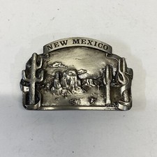 VTG Bergamot Brass Works New Mexico Canyon Cactus Desert Scene Belt Buckle 1978 picture