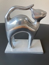 Modernist Aluminum Abstract Figural Cat Sculpture picture