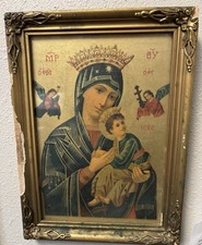 Vintage Gold Frame Mary & Jesus Print 11 X 8 picture