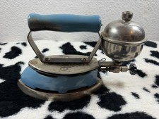 Coleman Model 4-E Instant Lite Gas Vintage Iron Blue Silver Metal picture