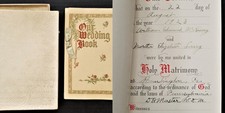 1923 antique WEDDING huntingdon pa William McKINNEY Martha LANG CERTIFICATE BOOK picture