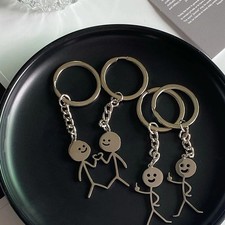 2 Pcs Funny Middle Finger Keychain Set Creative Gag Gifts for Couples Friends picture