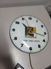 Vtg Glass Bubble  KAR PRODUCTS INC  “ Keeping Things Moving “ Wall Clock - Works picture