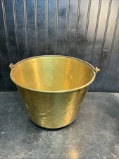 Antique c.1869H.W. HAYDEN'S Ansonia 14”x9”Brass Kettle Bucket Pail picture