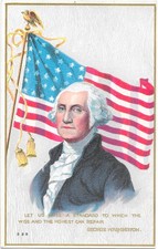 George Washington Patriotic Flag Eagle Embossed Postcard c1910 #329 picture