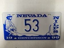 1999 Nevada License Plate Tag HENDERSON NILPS SOUVENIR MINER picture