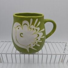 Anthropologie Matcha Latte Mug Green Motif Hand Painted Glazed picture