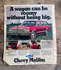 1980 PARADE Magazine Chevy Malibu Wagon Full Page Ad July 27 Vintage Original picture